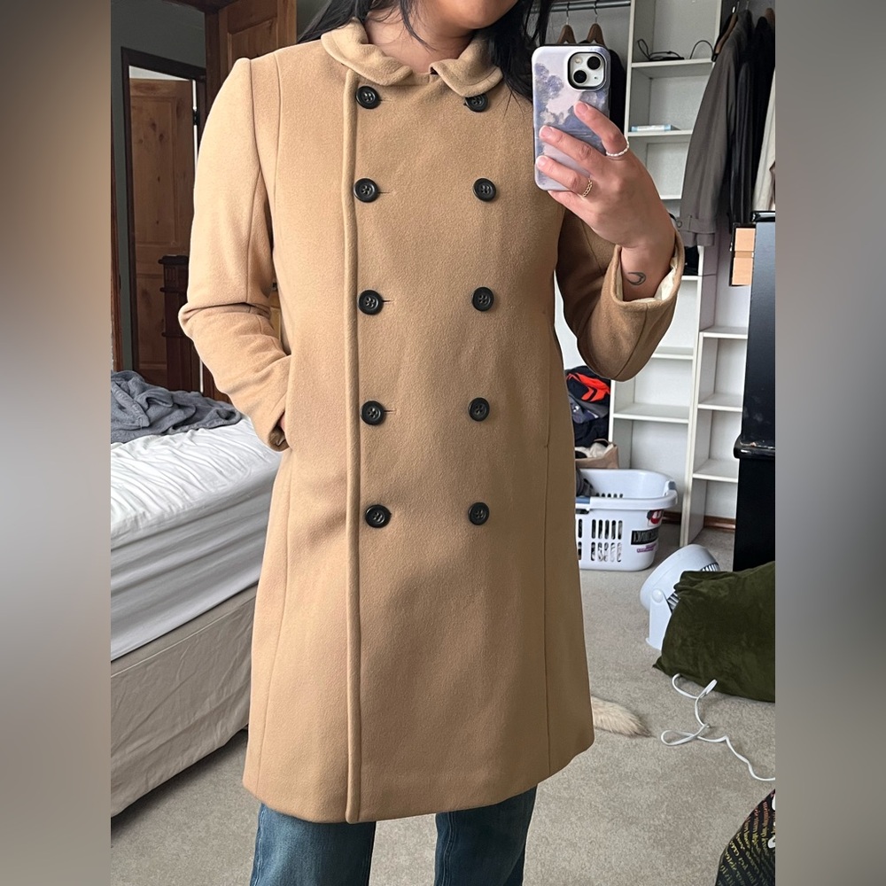 J. Crew Camel Wool Long Coat - Picture 3 of 7